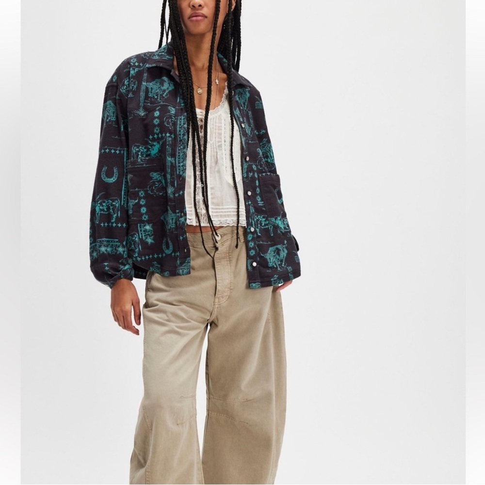 NWT Free People We The Free Calico Flannel Shirt Size S - Picture 4 of 12